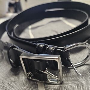 Elegant Black Leather Women's BELTS 2
